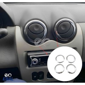 Resim EBAL OTO AKSESUAR Dacia Dokker Krom Havalandırma Çerçeve 4 Prç P Çelik 2012 Üzeri 