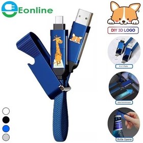 Resim Prestigegoods Eonlıne 3d Karikatür 6-in-1 Şişe Açacağı Xiaomi Redmi Not Şarj & Data Sync Usb C Kablosu, Samsung S10 S9 Oneplus Uyumlu 