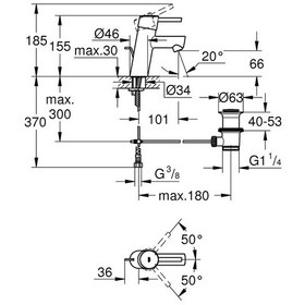 Resim Grohe Concetto S-Boyut Lavabo Bataryası Krom 32204001 