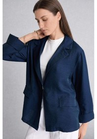 Resim Defacto Regular Fıt Cepli Düğme Kapama Blazer Ceket H1418ax26smnv256 Lacivert-nv256 