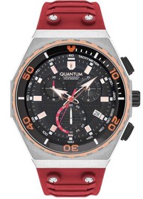 Resim Quantum HNG1012.358 Quartz Kronograf Silikon Kırmızı 49 mm Erkek Kol Saati 