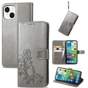 Resim Cbtx İphone Uyumlu 15 Dört Yapraklı Toka Kabartmalı Tokalı Deri Telefon Kasası 