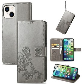 Resim Cbtx İphone Uyumlu 15 Dört Yapraklı Toka Kabartmalı Tokalı Deri Telefon Kasası 