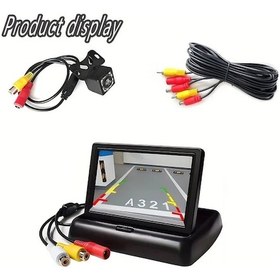 Resim Xuweiwei 4.3 Katlanabilir Ekran 12 Işık 7 Metre Kablosuz Usb Arayüzü Araba Monitör Kamerası Ters Görüş Seti Gm Pikap Rv Suv 