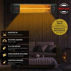 Resim Mirkraft Grade Karbon Elektrikli Isıtıcı,uzaktan Kumandalı 2000W 