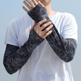 Resim Erkeklerin Kıyafet Suni Kıyafet Kolluğu - Uzun, Bol Kesim, Nefes Alabilen Dış Mekan Kol Kapakları, Bisiklet ve Sporlar İçin Orta Esneklikli Polyester, Dış Mekan Kol Kapakları|Kamuflaj Desen|Esnek Kumaş 