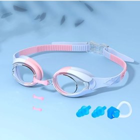 Resim Elmpaly Joymaysun Gençler Yüzme Gözlüğü Antifog Sızdırmaz Pembe Mavi Ergenler İçin Pembe Mavi 