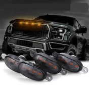 Resim Otomotiv Izgara Dekoratif Işıkları, LED Ortam Yardımcı Işıkları, Sarı Ortam Işıkları, Sedanlar, SUV'lar, Kamyonetler için Uygun, Pilsiz 