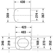 Resim Duravit Klozet Kapağı Happy D.2, Amortisörlü 0064590095 