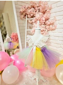 Resim İce Cream Beyaz Romper Kız Bebek Elbise,doğum Günü Elbise,fotoğraf Çekim Elbise,0-3 Yaş Uygun Beyaz 