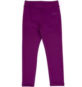 Resim U.S. Polo Assn. Kız Çocuk Menekşe Scuba Kumaş Şardonlu Tayt 50316867-VR037 