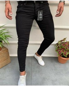 Resim Erkek Siyah Italyan Kesim Kot Sknny Fit Kot Pantolon Siyah 