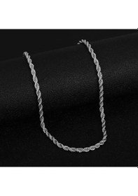 Resim Çelik Kolye İnce Burgu Zincir Model 5 Mm Kalınlık 55 Cm Uzunluk Gümüş Silver Gümüş 