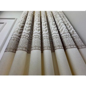 Resim Nivemeshome Avşa Desen:632349 2004 Krem 1/3 Sık Pile Fon Perde Apm Krem 