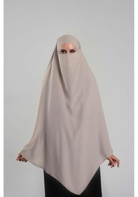 Resim Hürrem Bone Sütlü Kahve Pratik Hazır Geçmeli Tesettür Eşarp Krep Bağcıklı Sufle Hijab 2313 26 
