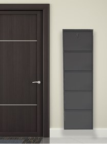 Resim mobilyapratik Kilitli 5'li Metal Ayakkabılık - Siyah 