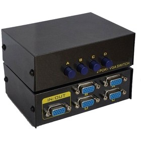 Resim 4 Port Vga Switch Vga Çoklayıcı Dvr Uyum 4 Pc Kasa Tek Kontrol 