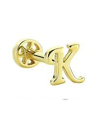 Resim Glorria Altın K Harfi Tragus Piercing Sarı 