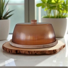 Resim Feyza Design Şık Amber Kek Fanusu, Zarif ve Modern Sunum Için Mükemmel Seçim 