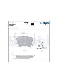 Resim Seat Leon Arka Fren Balatasi 2006-2012 Delphı Lp3247 