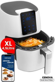 Resim GoldMaster Cenova Dijital Dokunmatik 10 Ön Ayarlı Airfryer Yağsız Kızartma Sıcak Hava Fritöz 