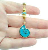 Resim biuti Turkuaz Salyangoz Nazar Boncuğu Araba Dikiz Ayna Süsü Lüks Hediyelik Aksesuar, Yeni Araba Hediyesi 