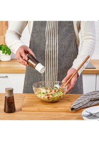 Resim 2 Adet Tuzluk-karabiberlik Meridyendukkan Cam-kahverengi Amber Renk 12 Cm, 2 Parça 