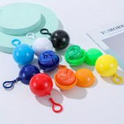 Resim 5 adet Taşınabilir Acil Yağmurluk Anahtarlık Topu ile - Yüksek İndeksli Plastik, Karışık Renkler, Şeffaf Tasarım, Yürüyüş, Balıkçılık, Kamp ve Açık Hava Macerası için Uygun, Dış Mekanlar için Gerekli | Kapüşonlu Yağmurluk | Seyahat Dostu Ekipman 