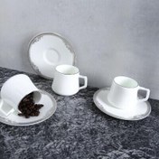 Resim Evaliza Versailles Platin Double 6 Kişilik Kahve Fincan Takımı 130 ml 