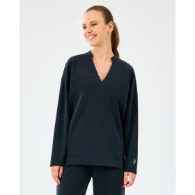 Resim Skechers W Soft Touch V Neck Asymmetric Sweatshirt Kadın Siyah Sweatshirt S2520064-3817 