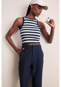 Resim DeFactoFit Standart Fit Çizgili Bisiklet Yaka Sporcu Atlet D9316AX25SPNV241 