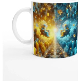 Resim Ikizler Burcu Baskılı Kahve Kupası - Büyülü Kristal Mağarası Temalı Vs2 