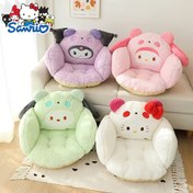 Resim Sanrio Hello Kitty & Arkadaşlar Peluş Koltuk Minderleri - Rahat Polyester, Mor, Pembe, Yeşil, Açık Mavi ve Beyaz Renklerde Hayvan Tasarımlı Karikatür Temalı Konforlu Sandalye Pedleri - Ofiste Uzun Oturma İçin Mükemmel, Noel ve Cadılar Bayramı için Tatil Hediyeleri, Hello Kitty Oda Dekoru 