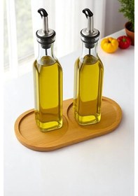 Resim 2 Bölmeli Oval Doğal Bambu Sunum Tabağı - 23x12 Cm Yuvarlak Hatlı Çerezlik, Sosluk Ve Kahvaltılık Açık Gri 