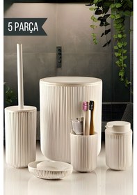 Resim Nandy Home Banyo Seti 5 Parça Bej 