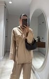 Resim Camel Önden Bağlamalı Şalvar Pantolon Takım 
