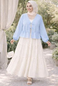 Resim CNG MODA Önü Bağlamalı Fırfırlı Kimono Gömlek 