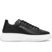 Resim Derimod Erkek Siyah Bağcıklı Kalın Tabanlı Deri Sneaker,Kışlık Spor Ayakkabı 25WFD632318 