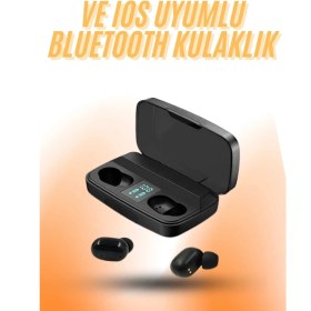 Resim Techno Stock Tws Bluetooth Kulaklık 5.0 Bluetooth Bağlantılı Dokunmatik Kontrol Özelliği 