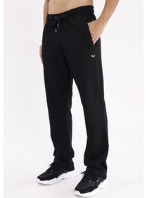 Resim Süper Koton Yumuşak Dokulu Esnek Bel Ayarlı Düz Paça Cepli Eşofman Altı Black 