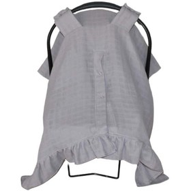 Resim Pamuk Müslin Kumaş Puset Örtüsü Çıt Çıt Ve Fırfır Desenli Gri Puset Örtüsü Açık Gri 