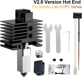 Resim Bambu Lab X1, X1C, X1E, P1, P1P, P1S Serisi 3D Yazıcı için Tam Hotend Kiti - Dayanıklı Çelik Nozul Seti (0.2, 0.4, 0.6, 0.8mm), Ekstrüder Isıtma Bloğu Değişimi ve Daha Fazlası, Bambu Lab 