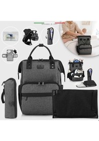 Resim Elelelife Venice 3 in1 Anne Bebek Bakım Çantası Siyah - Gri 