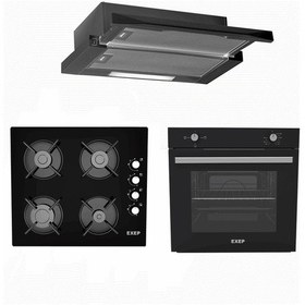 Resim Exep Ivory EF-200 - EO-320 - E5E Siyah Ankastre Set 