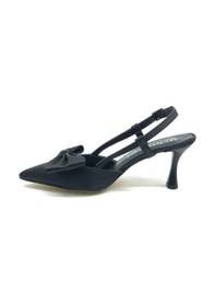 Resim Mehtap Kurdela Detaylı Arkası Açık Stiletto Kadın Topuklu Ayakkabı Siyah 