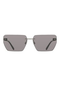 Resim Calvin Klein Jeans Ckj 25207s 043 62 Unisex Geometrik Gümüş Metal Güneş Gözlüğü Gri 