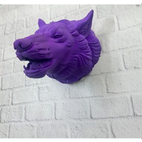 Resim Dekoratif Mor Kurt Duvar Heykeli Asılabilir Hediyelik 25x19 Cm 