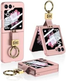 Resim Galaxy Z Flip 6 Kılıf Zore Z Harfli Yüzüklü Kıpta Kapak-Pembe 