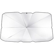 Resim Araba Ön Cam Teleskopik Katlanır Isı Yalıtım Şemsiyesi, Boyut: Gümüş Kaplamalı Büyük 