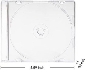 Resim Maxtek Ultra İnce 5.2mm CD DVD Blu-Ray Şeffaf İnce Mücevher Kılıfı Dahili Frost Clear CD Tepsisi, 25'li Paket. 